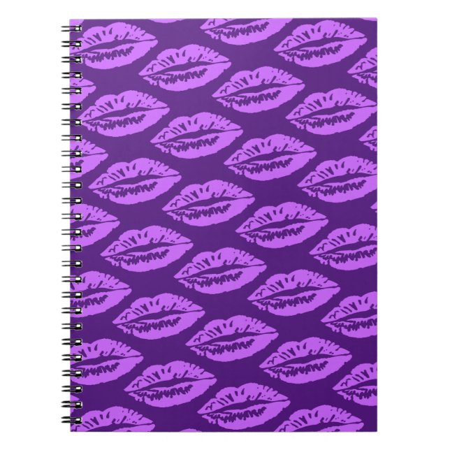 Purple Lips Pattern Notebook (Front)