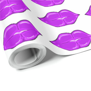 Purple Lips Wrapping Paper