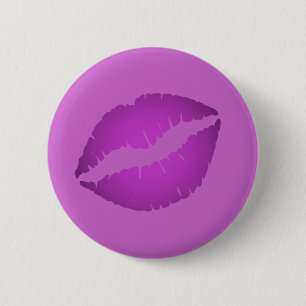 Purple Lipstick 6 Cm Round Badge