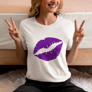 Purple Lipstick Kiss T-Shirt