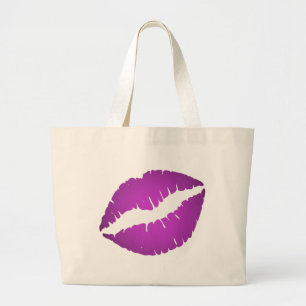 Purple Lipstick Large Tote Bag