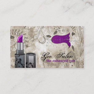 Purple Lipstick Makeup Artist Salon Business Card