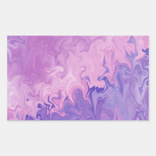 Purple Liquid Marble Abstract Pattern Rectangular Sticker