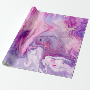 Purple Liquid Marbled Agate Wrapping Paper