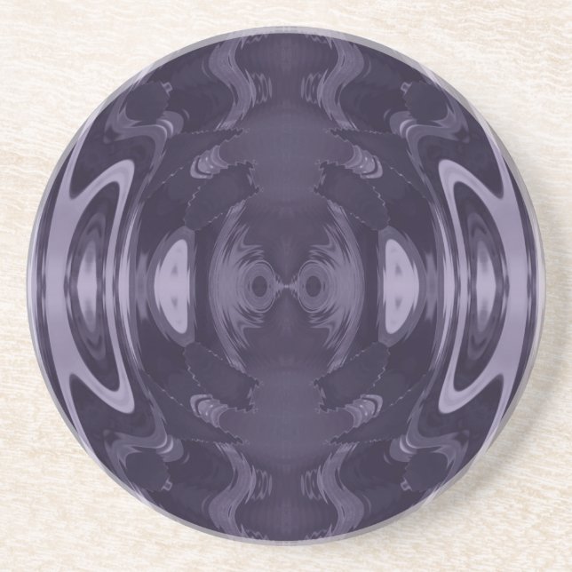 Purple Liquid Mirror Abstract Pattern Art Coaster (Front)