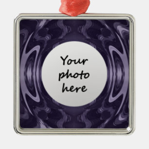 Purple Liquid Mirror Abstract Pattern Art Metal Ornament