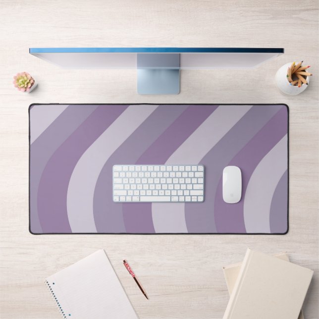 Purple Liquid Swirl Flow Groovy Stripe Y2K Pattern Desk Mat (Office 1)