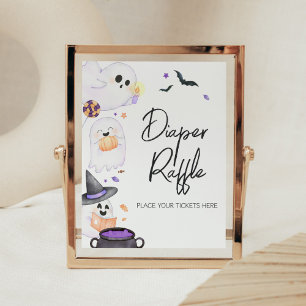 Purple Little Boo Halloween Diaper Raffle Poster