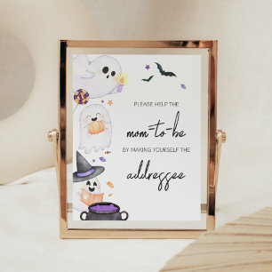 Purple Little Boo Halloween Envelope Station Poster