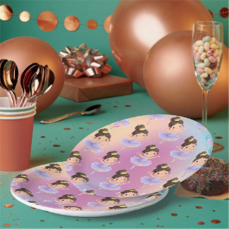 Purple Little Princess Ball Paper Plate