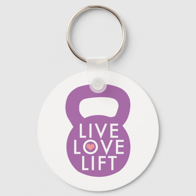 Purple "Live Love Lift" Key Ring (Front)