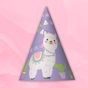 PURPLE LLAMA FUN Party Hat