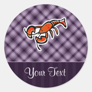 Purple Lobster Classic Round Sticker