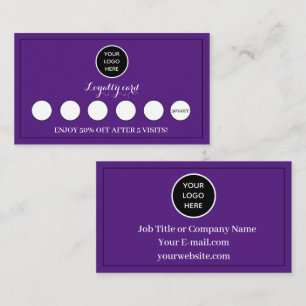 Purple Logo Modern Business Reward Punch Loyalty Card
