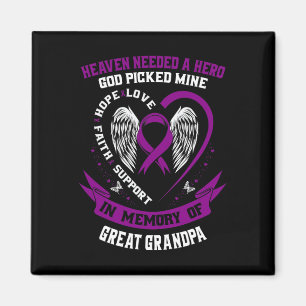 Purple Loss of my Great Grandpa Pancreatic Cancer  Magnet