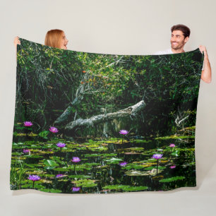 PURPLE LOTUS FLEECE BLANKET