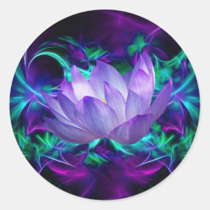 Purple lotus flower and its meaning classic round sticker