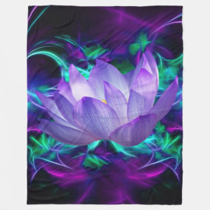 Purple lotus flower and its meaning fleece blanket