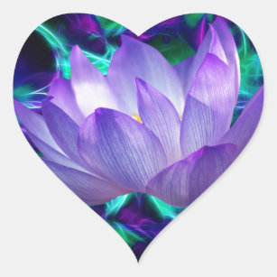 Purple lotus flower and its meaning heart sticker