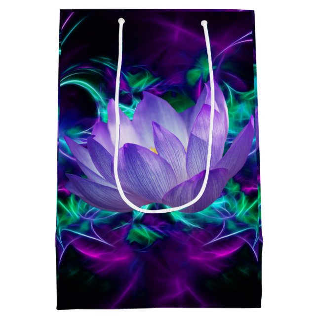 Purple lotus flower and its meaning medium gift bag (Back)