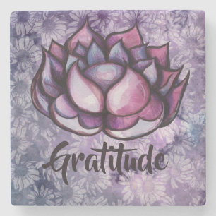 Purple Lotus Flower Blossom Lotus Flowers Blossoms Stone Coaster
