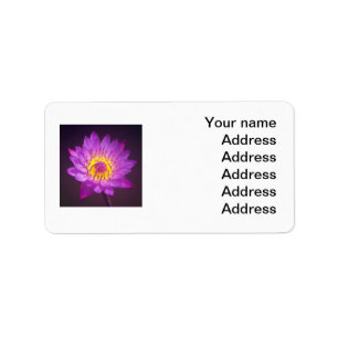 Purple Lotus Flower Label