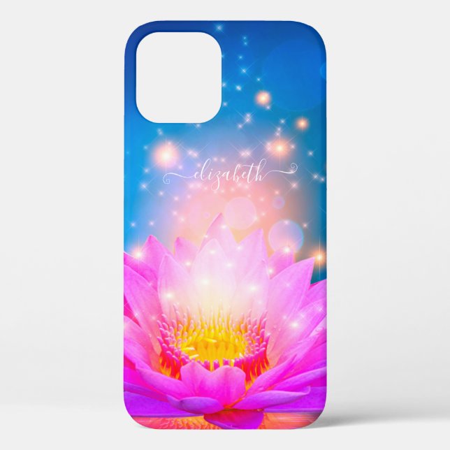  Purple Lotus Flower,Lake, Blue,Zen  Case-Mate iPhone Case (Back)