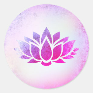 purple lotus flower logo classic round sticker