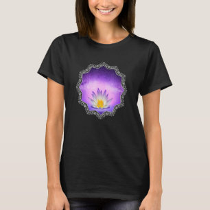 Purple Lotus Flower Mandala Geometry Gaia Yoga Man T-Shirt