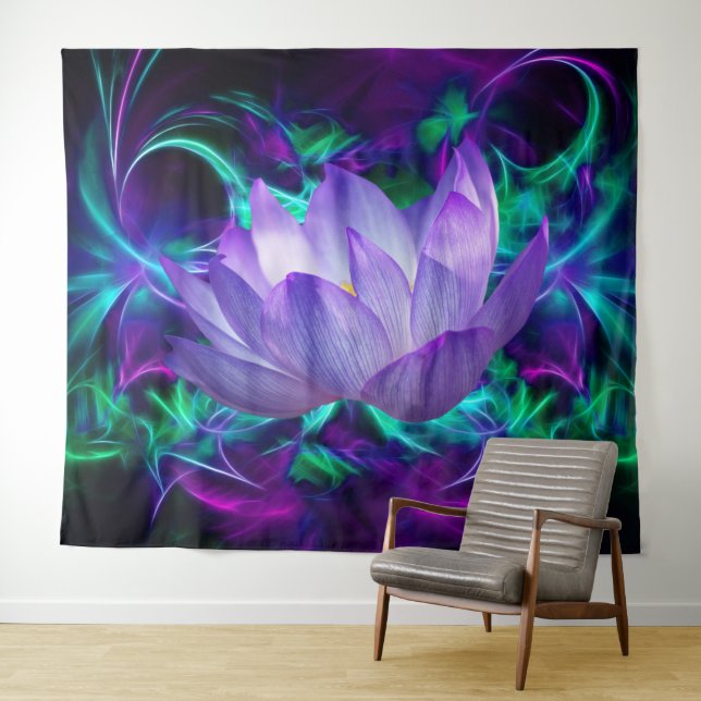 Purple Lotus flower Tapestry (In Situ (Horizontal))