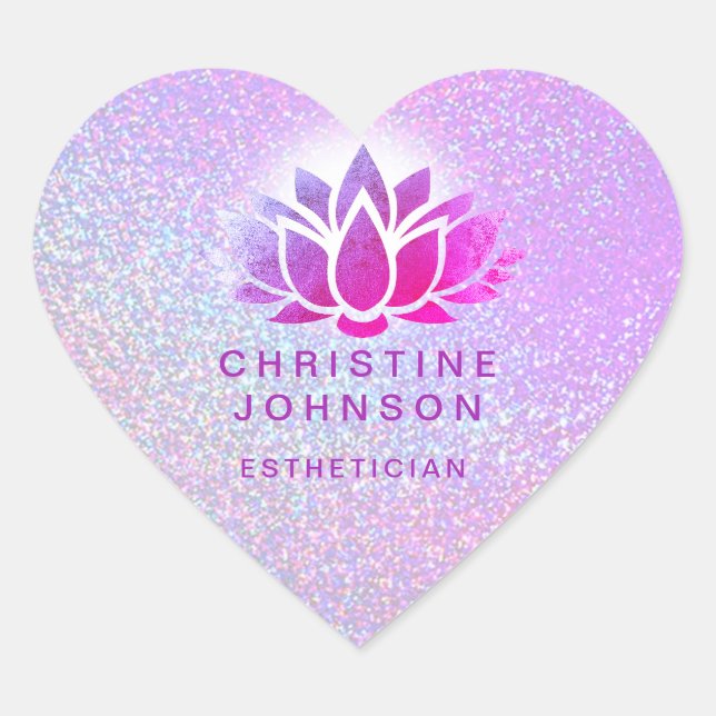 purple lotus heart sticker (Front)