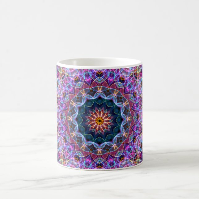 Purple Lotus kaleidoscope Coffee Mug (Center)