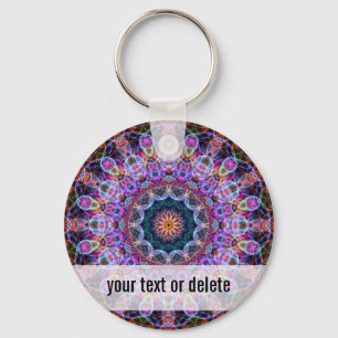 Purple Lotus kaleidoscope Key Ring