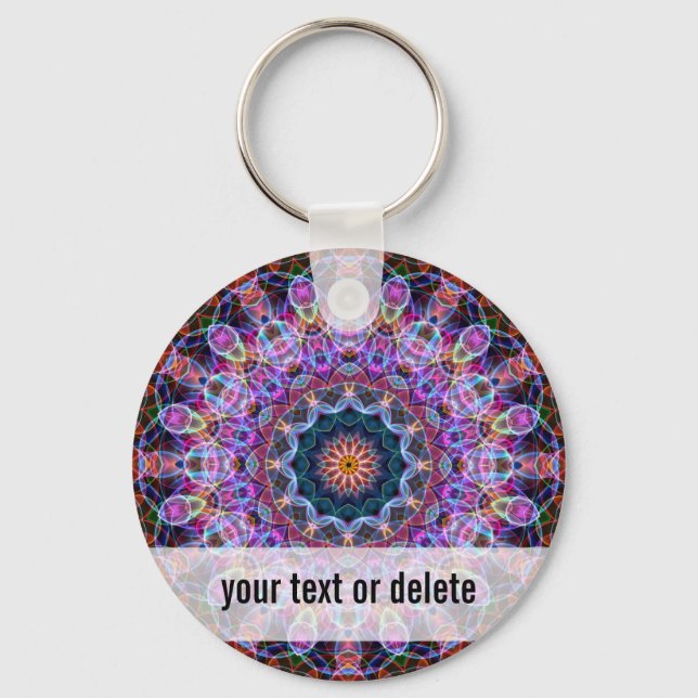 Purple Lotus kaleidoscope Key Ring (Front)