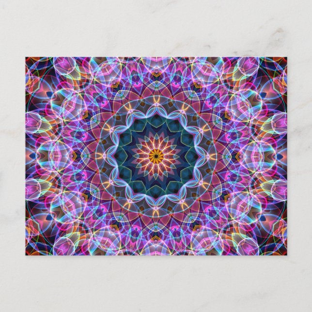 Purple Lotus kaleidoscope Postcard (Front)
