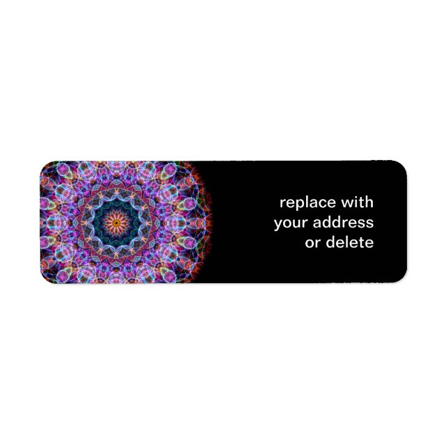 Purple Lotus kaleidoscope Return Address Label (Front)