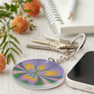 Purple Lotus Key Ring