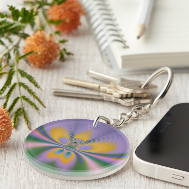 Purple Lotus Key Ring (Front Right)