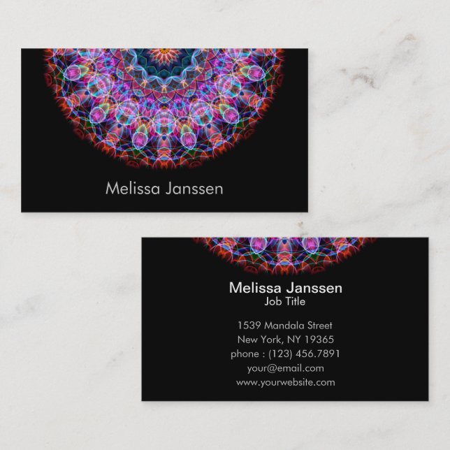 Purple Lotus -Mandala- Business Card (Front/Back)