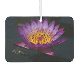 Purple Lotus Waterlily Dragonfly Car Air Freshener