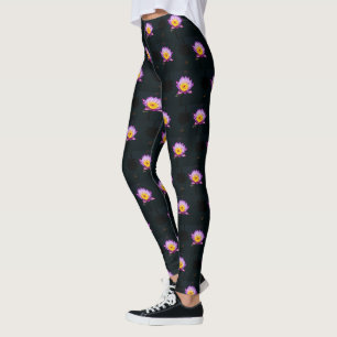 Purple Lotus Waterlily Leggings