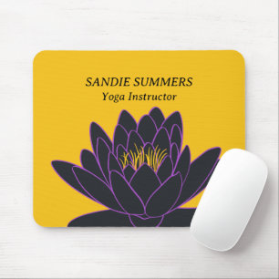 Purple Lotus Yoga Wellness Instructor Meditation   Mouse Pad