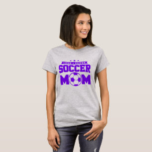 Purple Loud Proud Soccer Mum Design T-Shirt