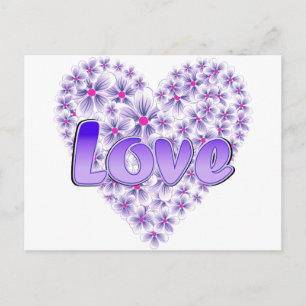 Purple Love and Daisies Postcard