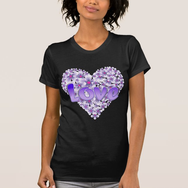 Purple Love and Daisies T-Shirt (Front)