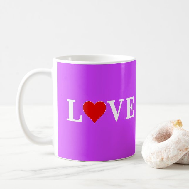Purple LOVE Coffee Mug (With Donut)