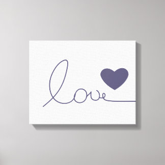 Purple Love Heart Canvas Print