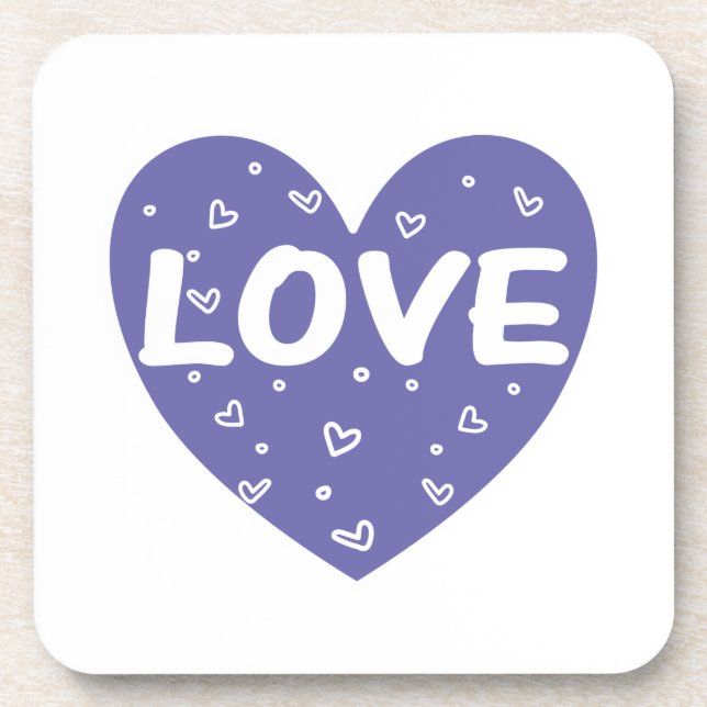 Purple love heart coaster (Front)