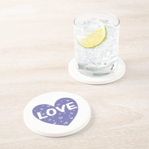 Purple love heart coaster