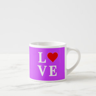 Purple LOVE Heart Elegant Stylish Espresso Cup